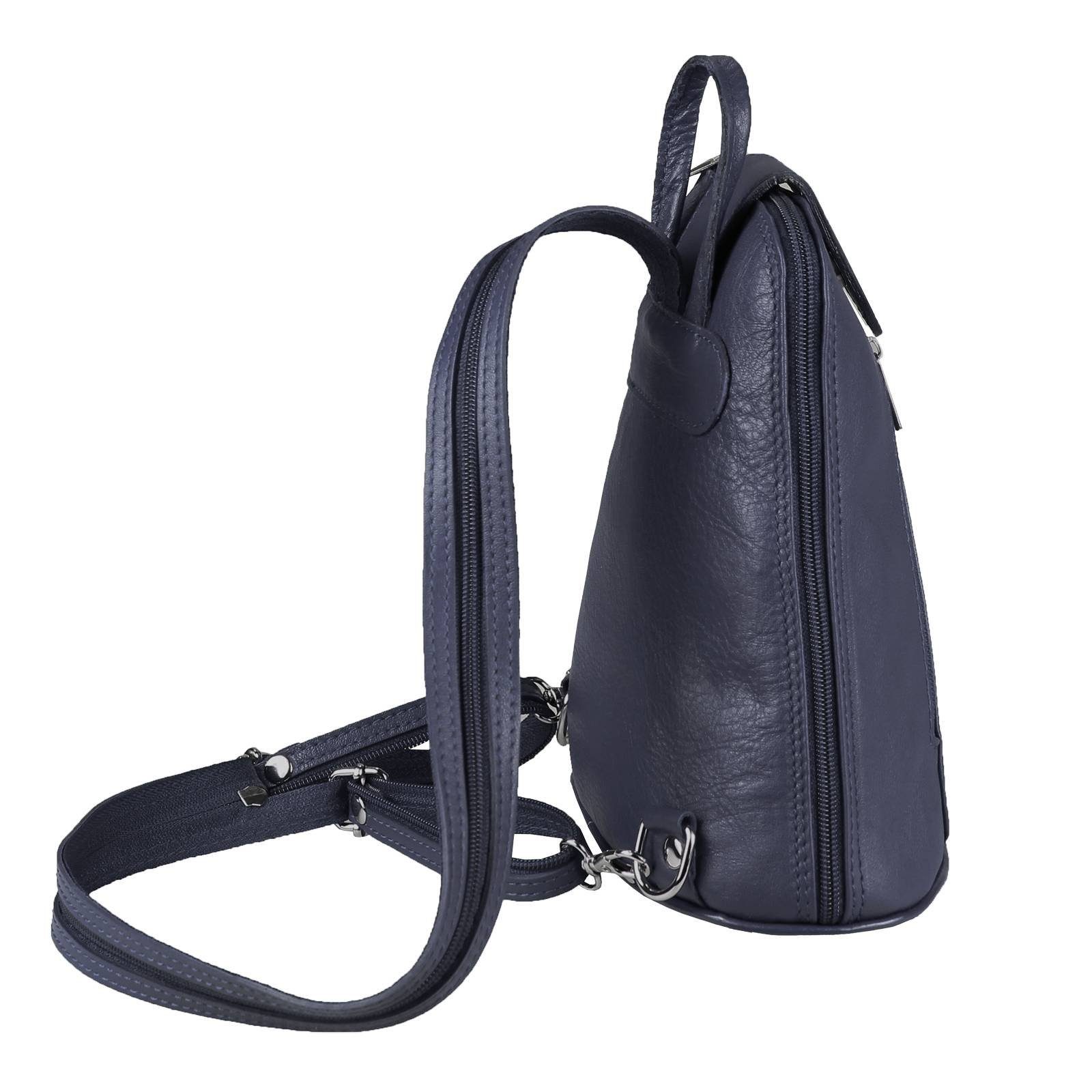 Damen Rucksäcke ITALYSHOP24 Rucksack Made in Italy Damen Leder Tasche Schultertasche, kleiner Rucksack, Umhängetasche / Handtasc