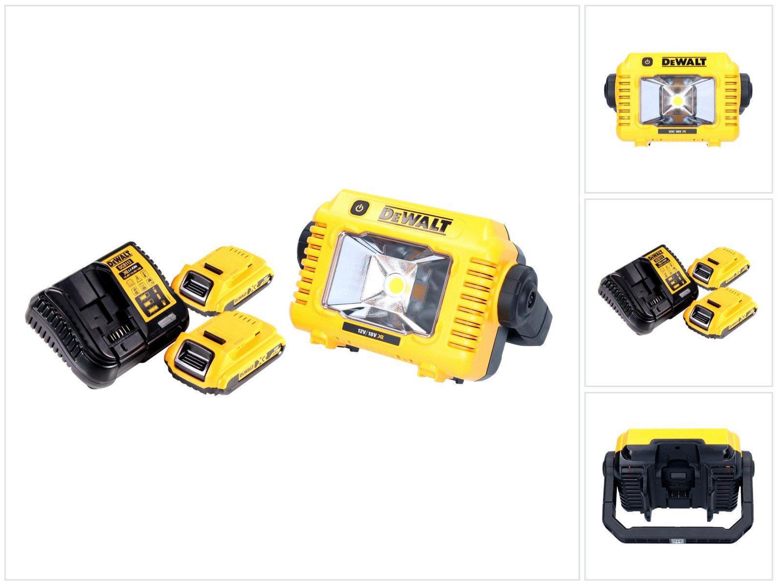 DeWalt Baustrahler DCL 077 D2 Akku LED Arbeitsstrahler 12 V 18 V 2000 lm IP54 + 2x Akku