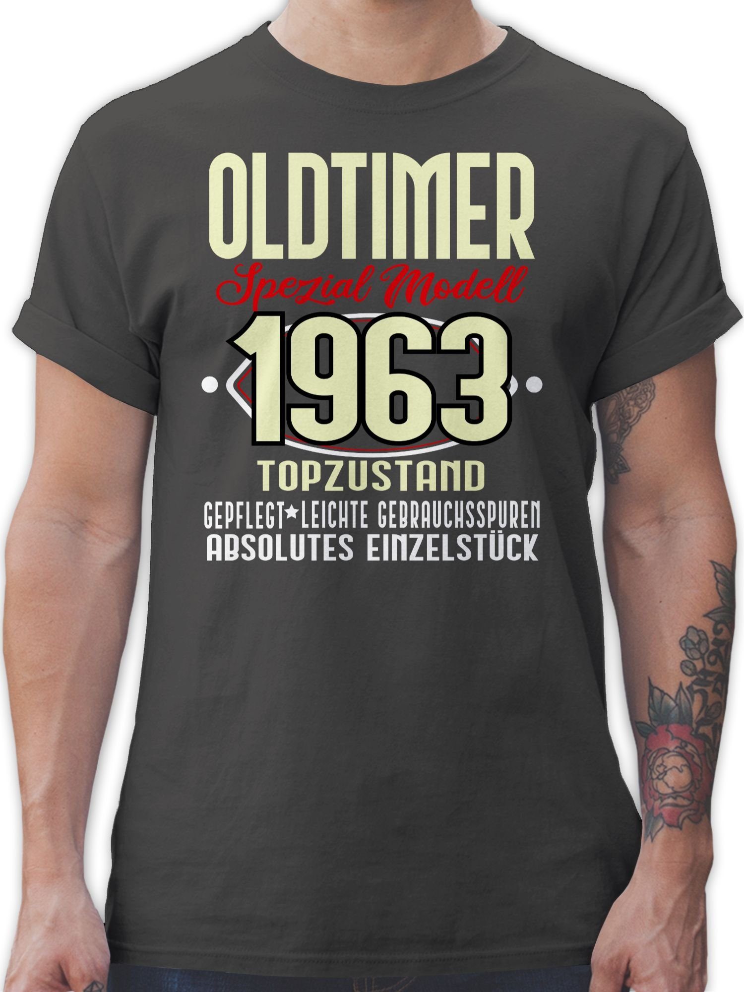 Shirtracer T-Shirt Sechzigster I Oldtimer Spezial Modell 1963 60. Geburtstag 3 Dunkelgrau