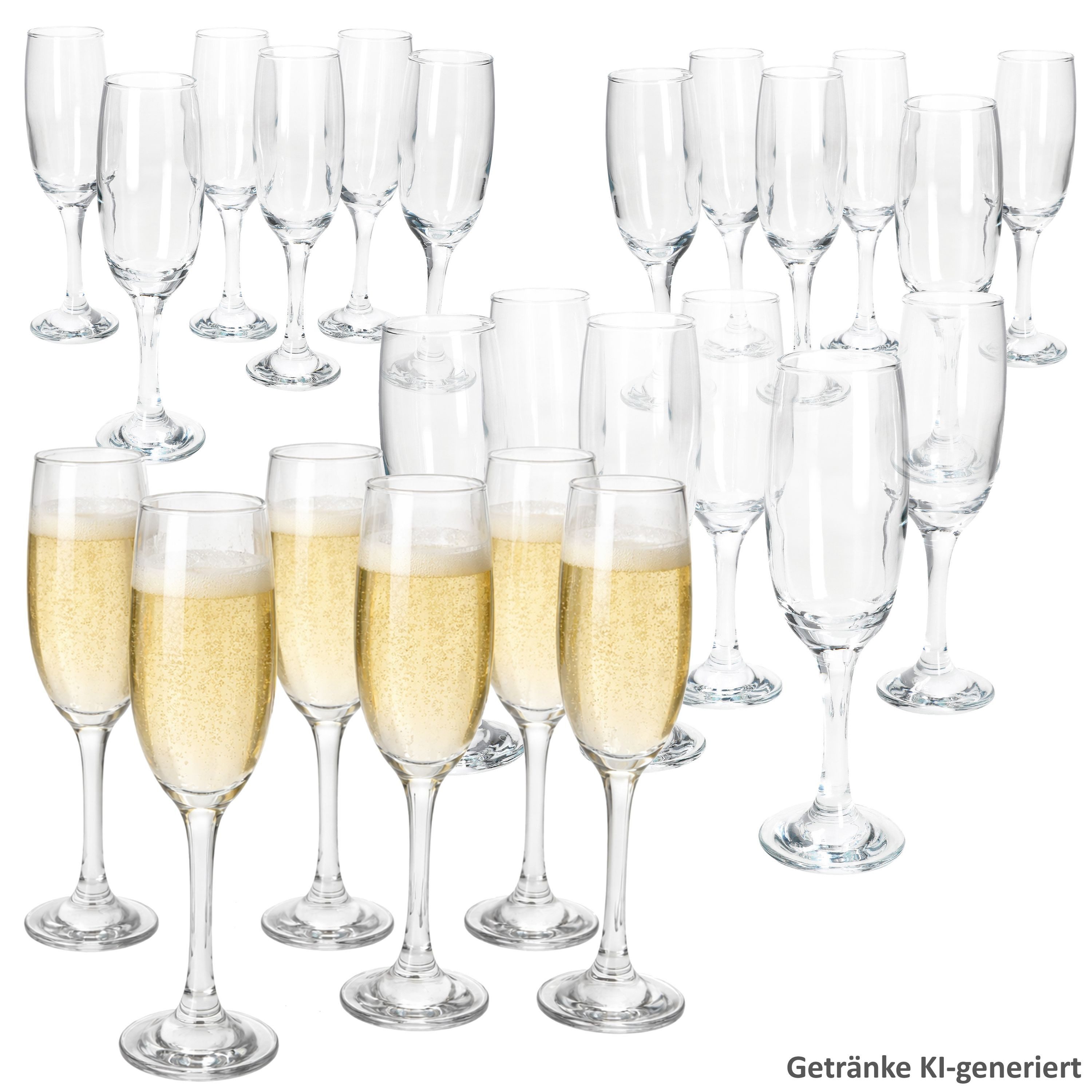 MamboCat Sektglas 24x Imperial Sektgläser 180ml Champagnergläser klar Prosecco, Glas