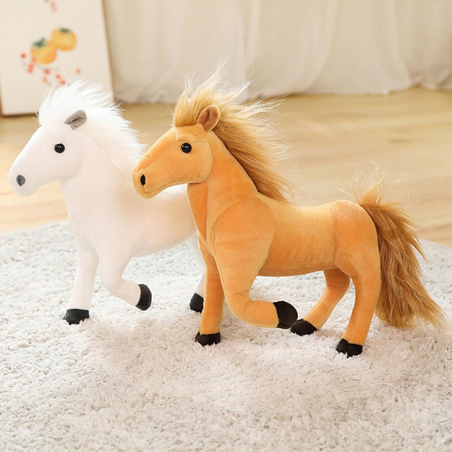 LuxusKollektion Kuscheltier Plüschtier Pferd 32 cm Stehend Stofftier Schwarzes Pferd