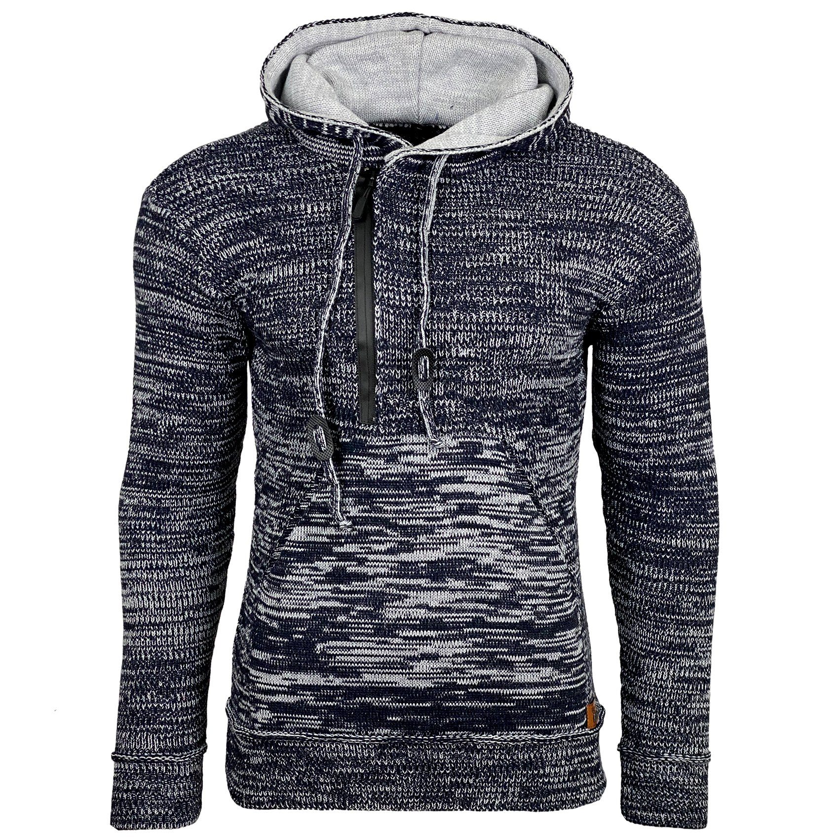 Baxboy Strickpullover Herren Winter Kapuzenpullover Kapuzenjacke mit Reißverschluss 277