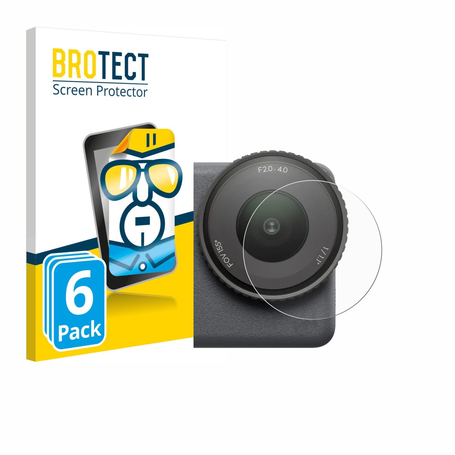 BROTECT Displayschutzfolie Schutzfolie für DJI Osmo Action 6 (Linse), 6 Stück, Displayschutz Schutz Folie Klar Transparent