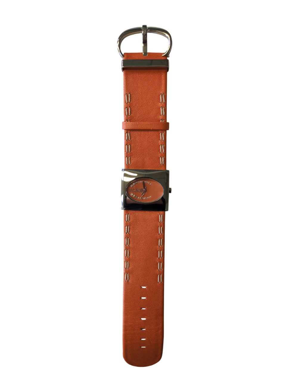 Just Cavalli Time Quarzuhr Edelstahl Lederband Silber Orange- R7251700095