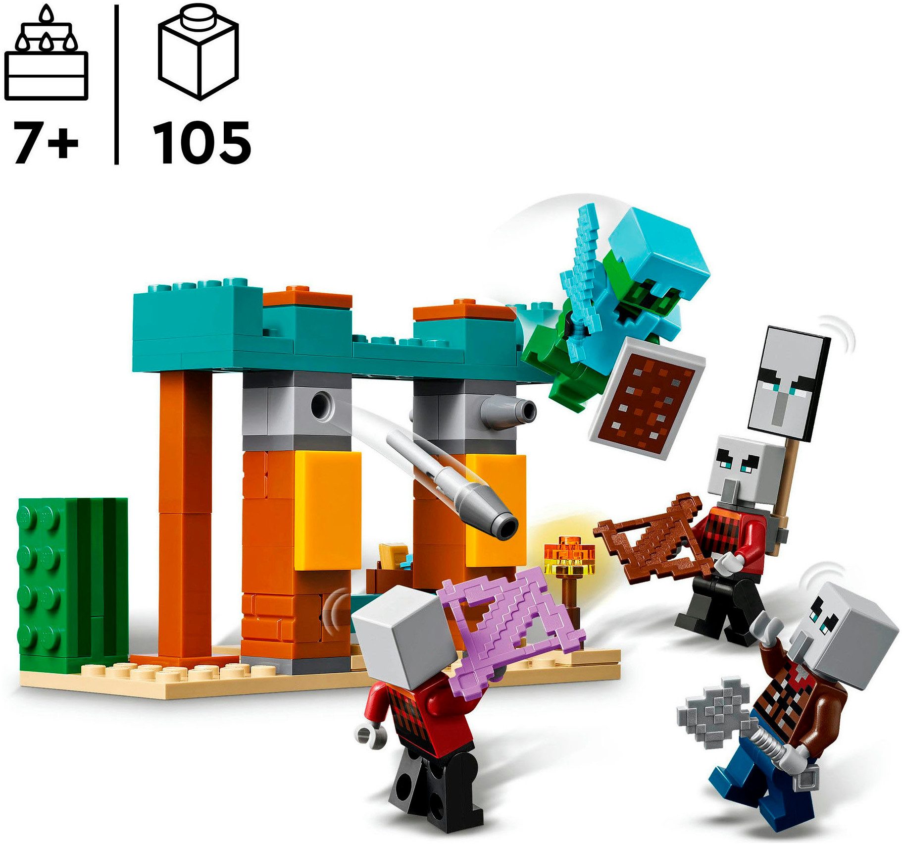 LEGO® Die Illager-Wüstenpatrouille (21267), LEGO Minecraft Konstruktionsspielsteine, (105 St), Made in Europe – Bild 3 von 5