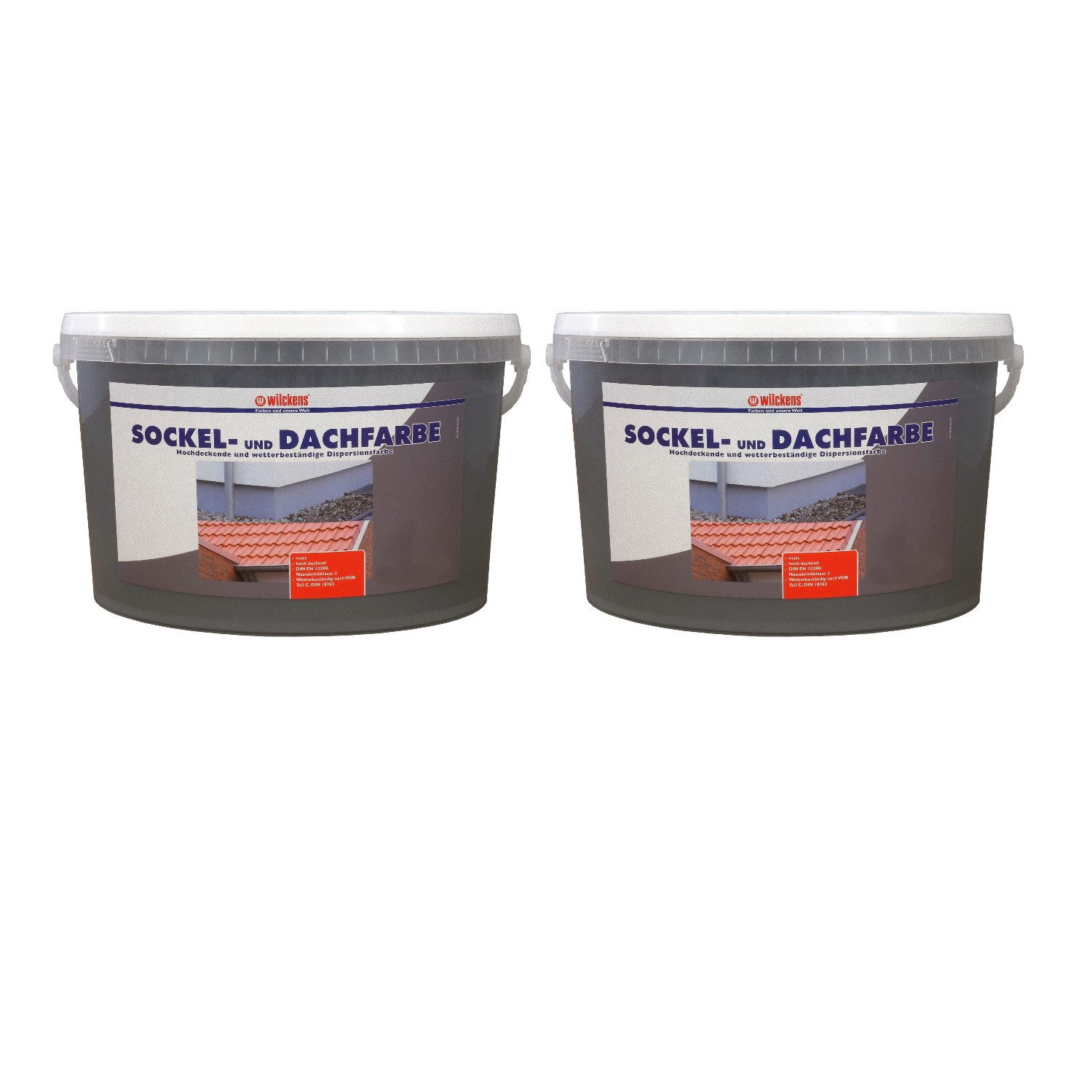 Wilckens Цвета Sockelfarbe, 2x 2,5l Sockel- Dachfarbe Schiefer Grau Sockelfarbe Außenfarbe