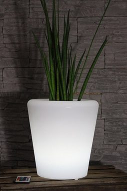 Arnusa Blumentopf beleuchteter LED Blumenkübel PL123 (Akku-Funktion), kabellos einsetzbar mit Fernbedienung und RGB Farbwechsel