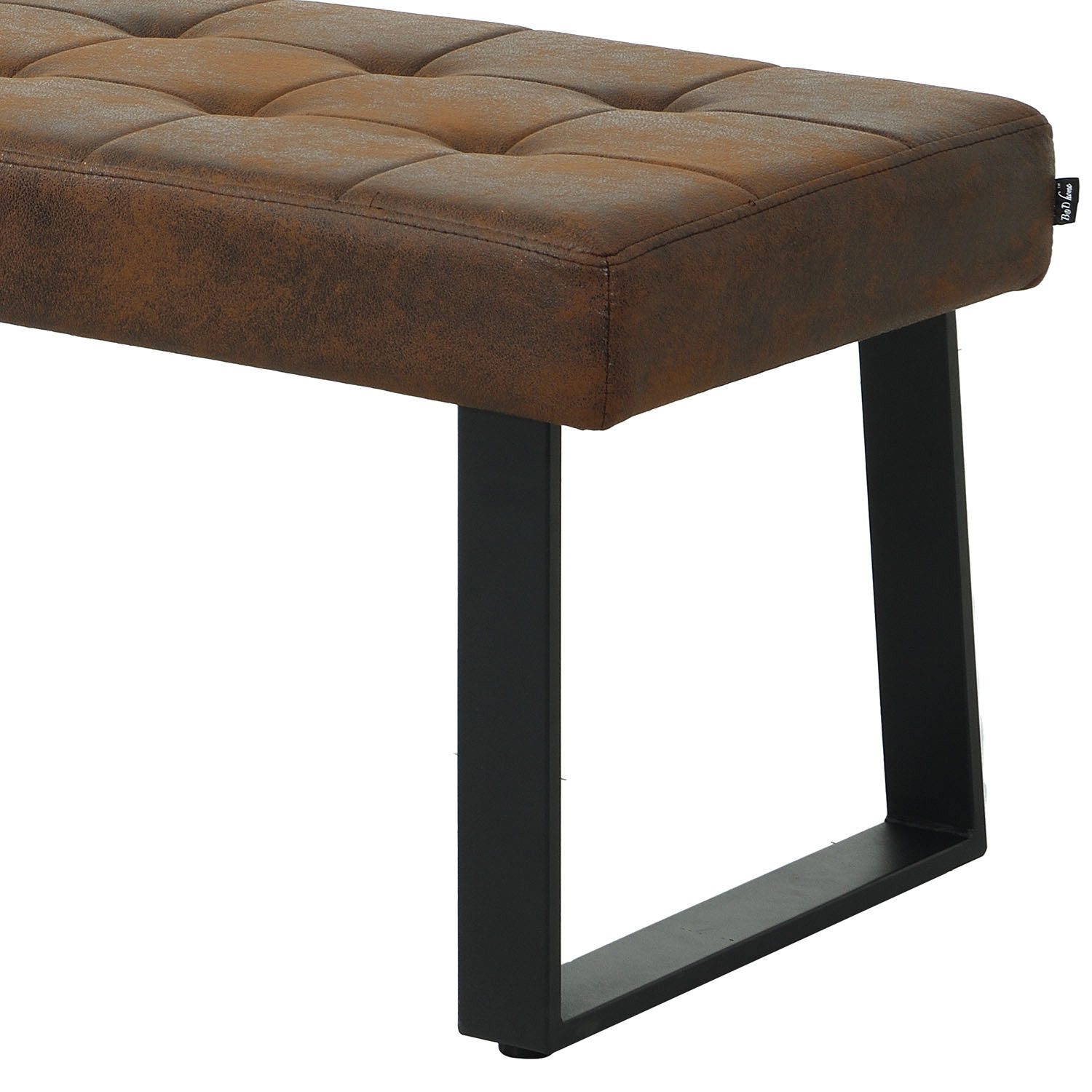 B&D home Essbank SIGFRID (1-St), gepolstert, Metallgestell, mit/ohne Rückenlehne, in 100/120/140/160cm