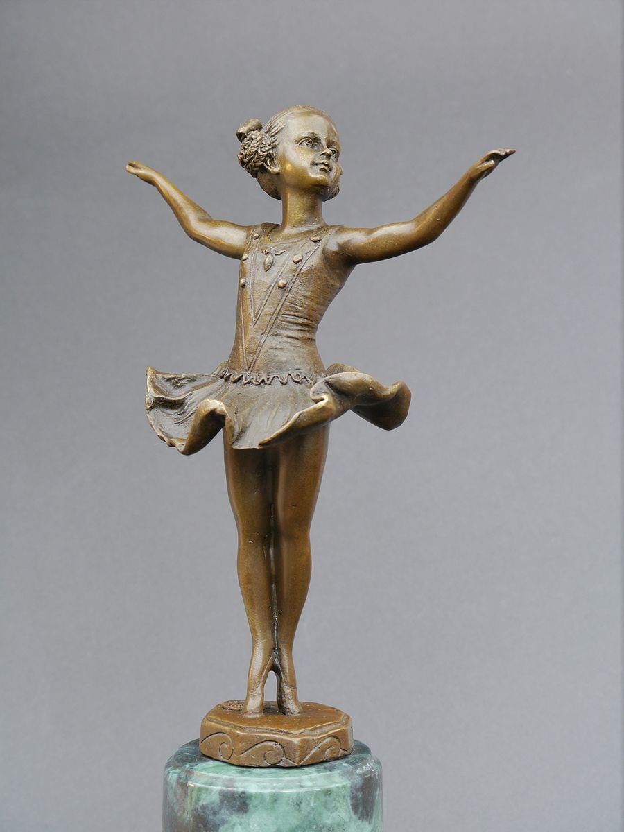 AFG Dekoobjekt Bronze Marmorsockel Figur auf Ballerina kleine