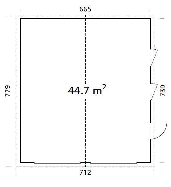 Tor, cm, Garage ohne Andre, BxTxH: natur Palmako 712x785x357