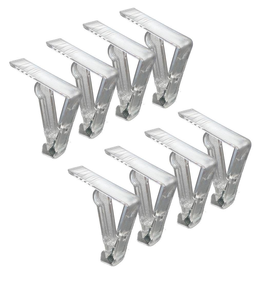 varivendo Tischtuchklammer 8er Set Tischtuchklammer transparent Kunststoff Tischdeckenhalter, (Set, 8-tlg., Tischtuchklammern), Tischtuchhalter Tafelklemmen Tafelklammer Croupcow