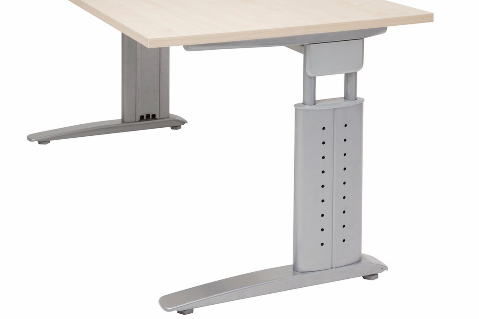 200 Weiß 120 bümö Dekor: x Eckform: Schreibtisch - Grau Schreibtisch cm Serie-U, - Gestell: