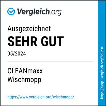 CLEANmaxx Wischmopp Antibakteriell Bodenwischer, Power Wischmopp Zwei-Kammersystem türkis