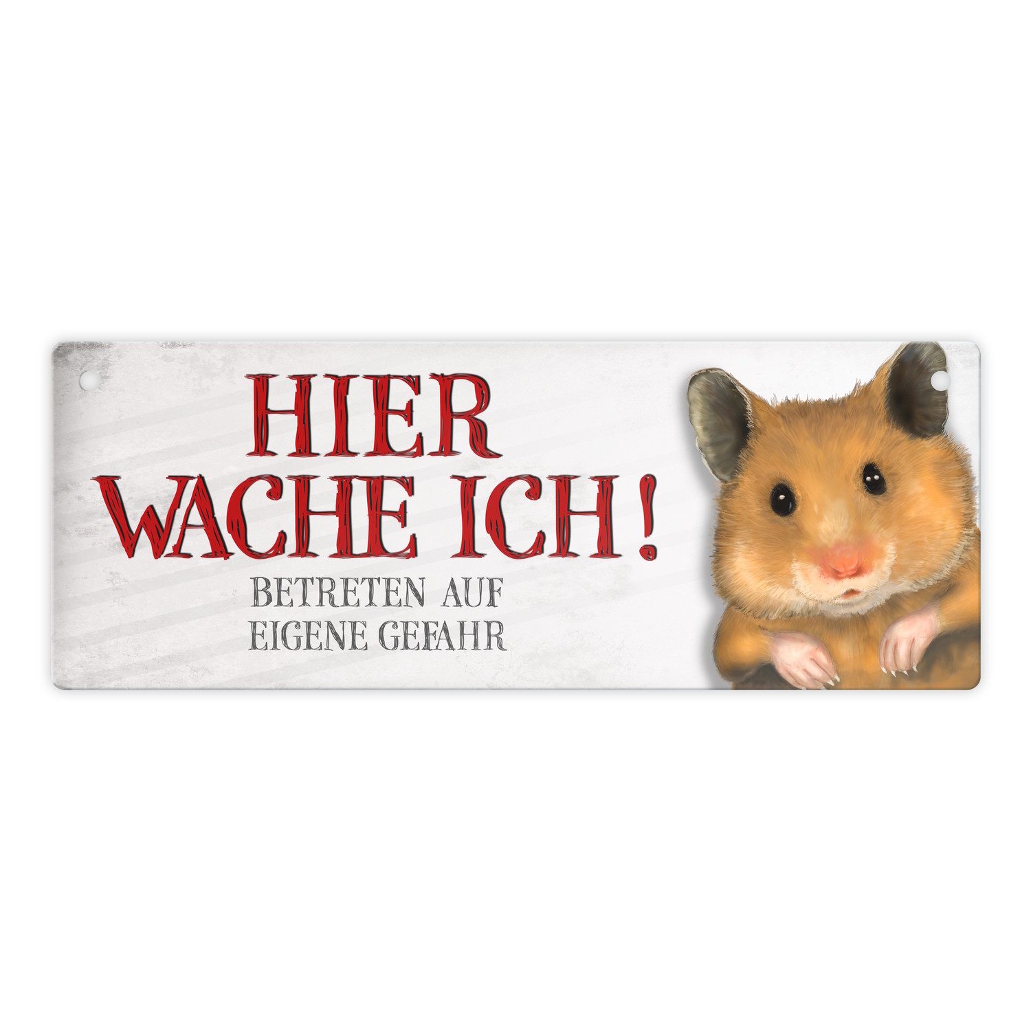 speecheese Metallschild Metallschild mit Hamster Motiv und Spruch: Betreten auf eigene Gefahr
