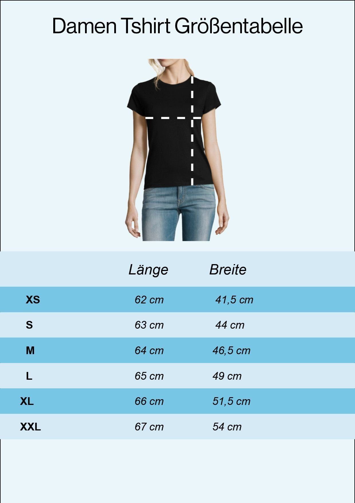 T-Shirt trenidgem Frontprint mit Navyblau Damen Kaffee Youth Designz Herzschlag T-Shirt