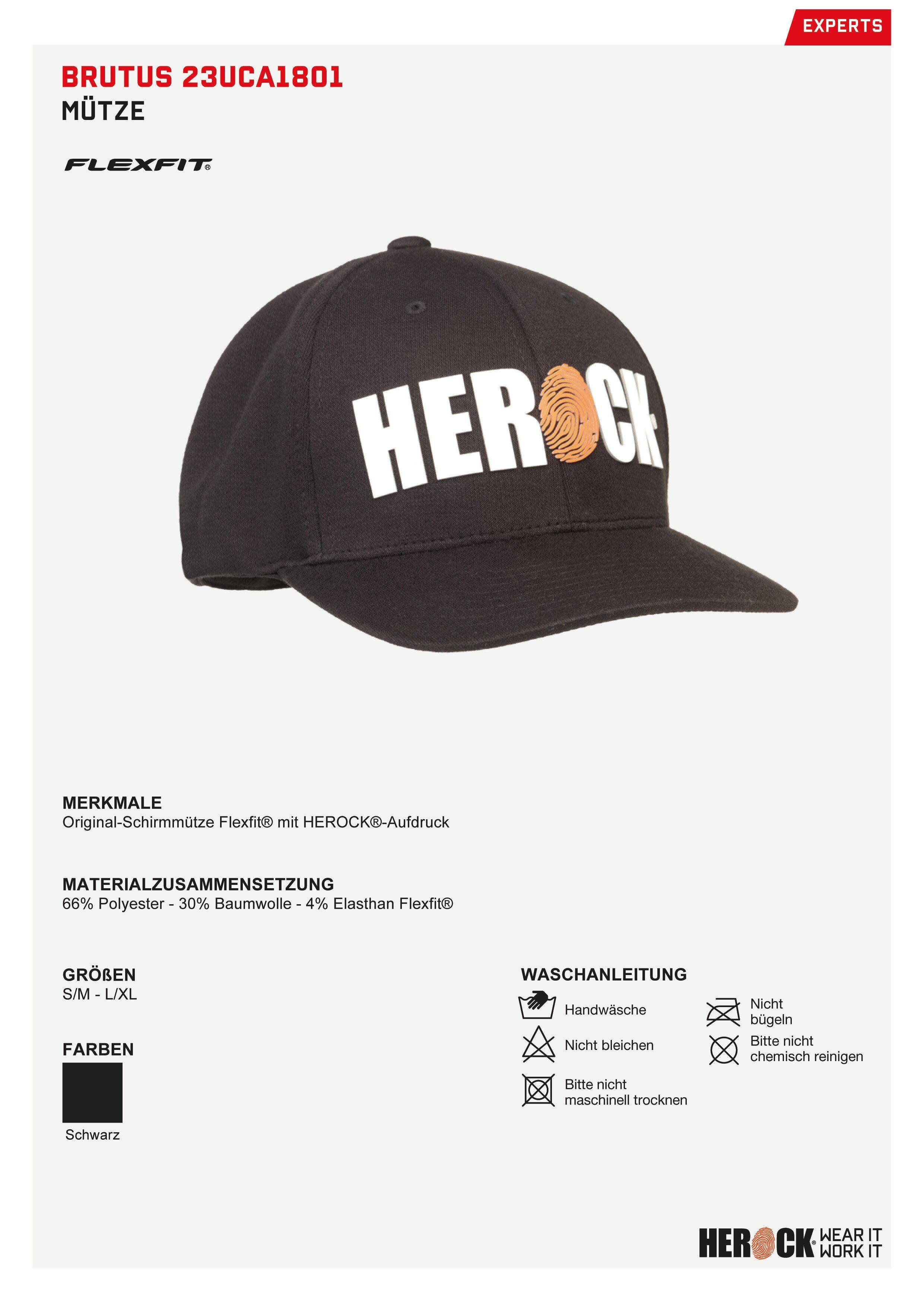 2 -Herock®-Aufdruck, Größen Flexit® Brutus Cap Herock Schirmmütze Original-Schirmütze