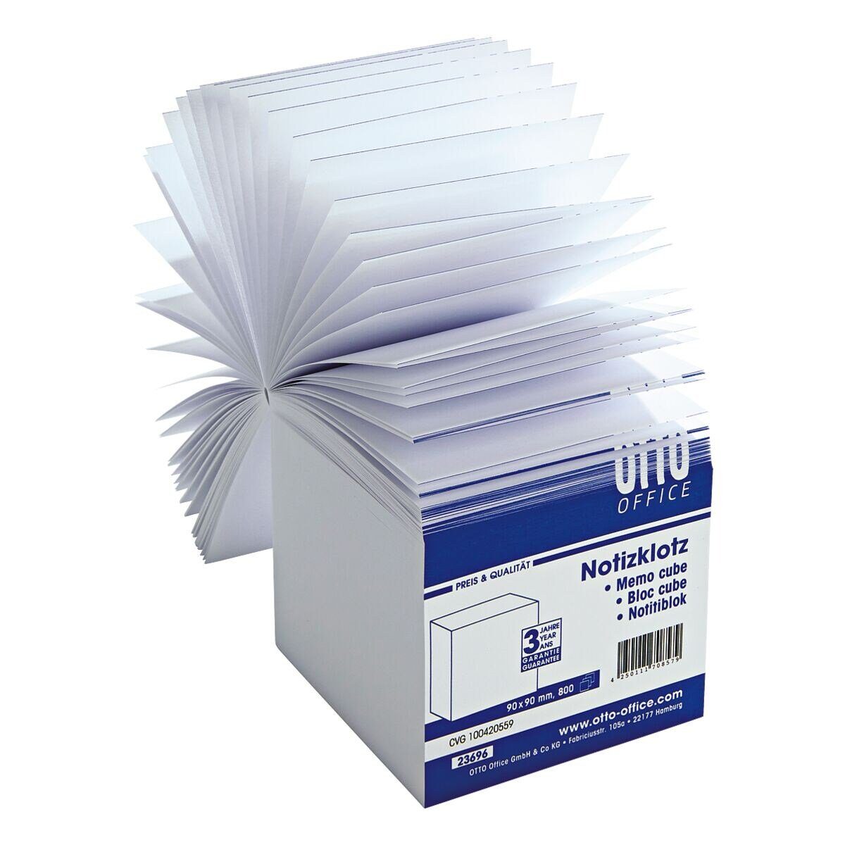 Otto Office Notizzettel, Notizklotz 90x90 mm, weiß, 800 Blatt