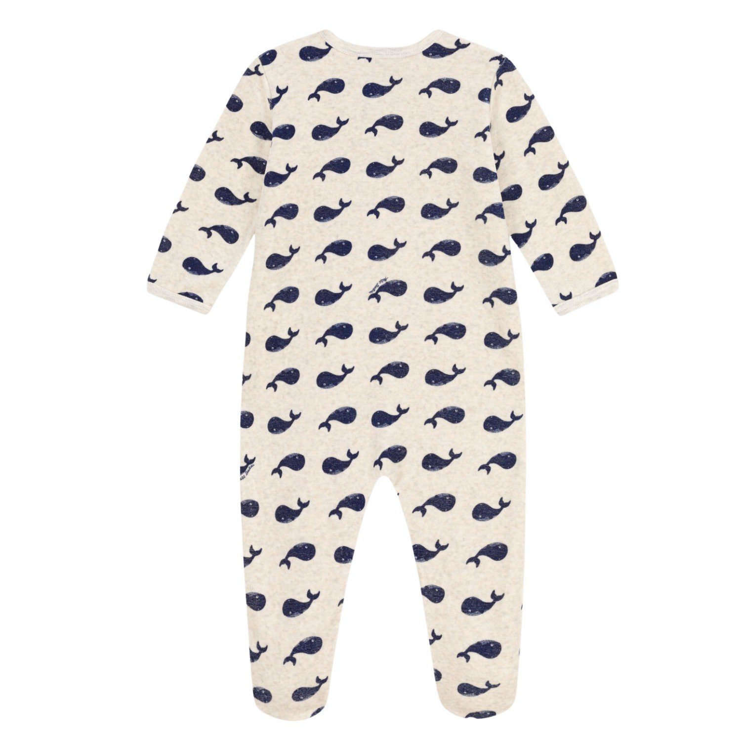 Petit Bateau Strampler Petit Bateau Baby-Strampler aus Samt mit Walmotiv Walprint