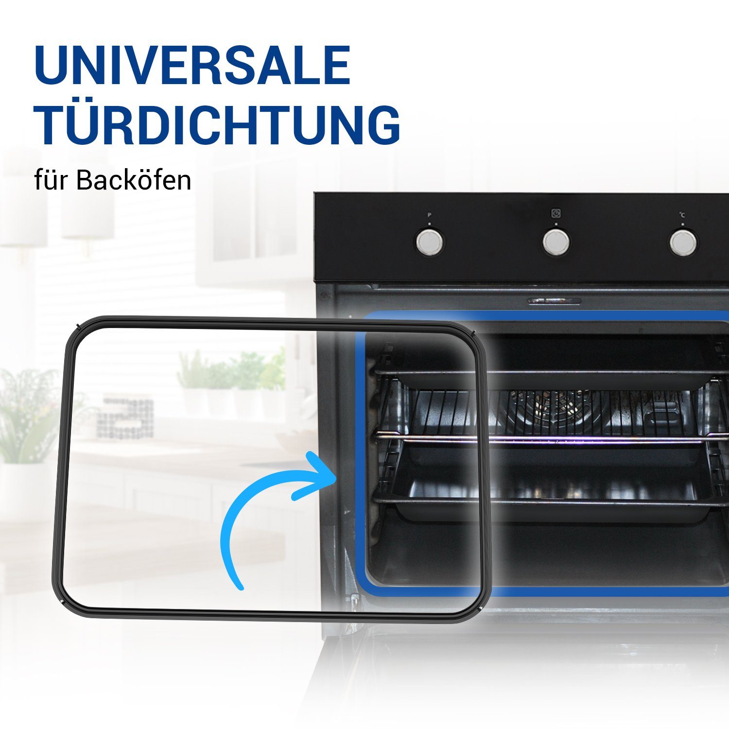 VIOKS Dichtlippe Türdichtung Ersatz für AEG 387194510/5, L: 44 cm, rundum 4 Haken für Backofen Herd