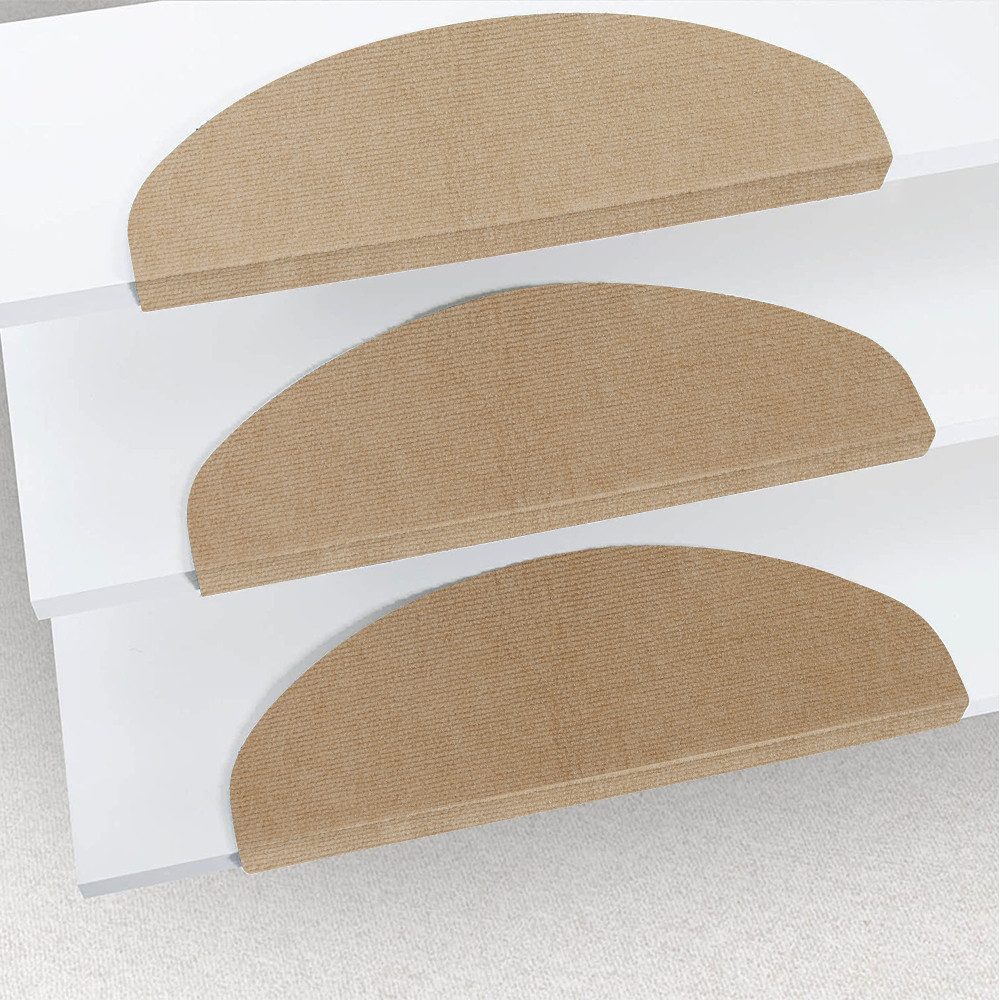 JEOBEST Stufenmatte Selbstklebend Treppenschutz, 15 Stück Halbrund, 65 x 21 günstig online kaufen