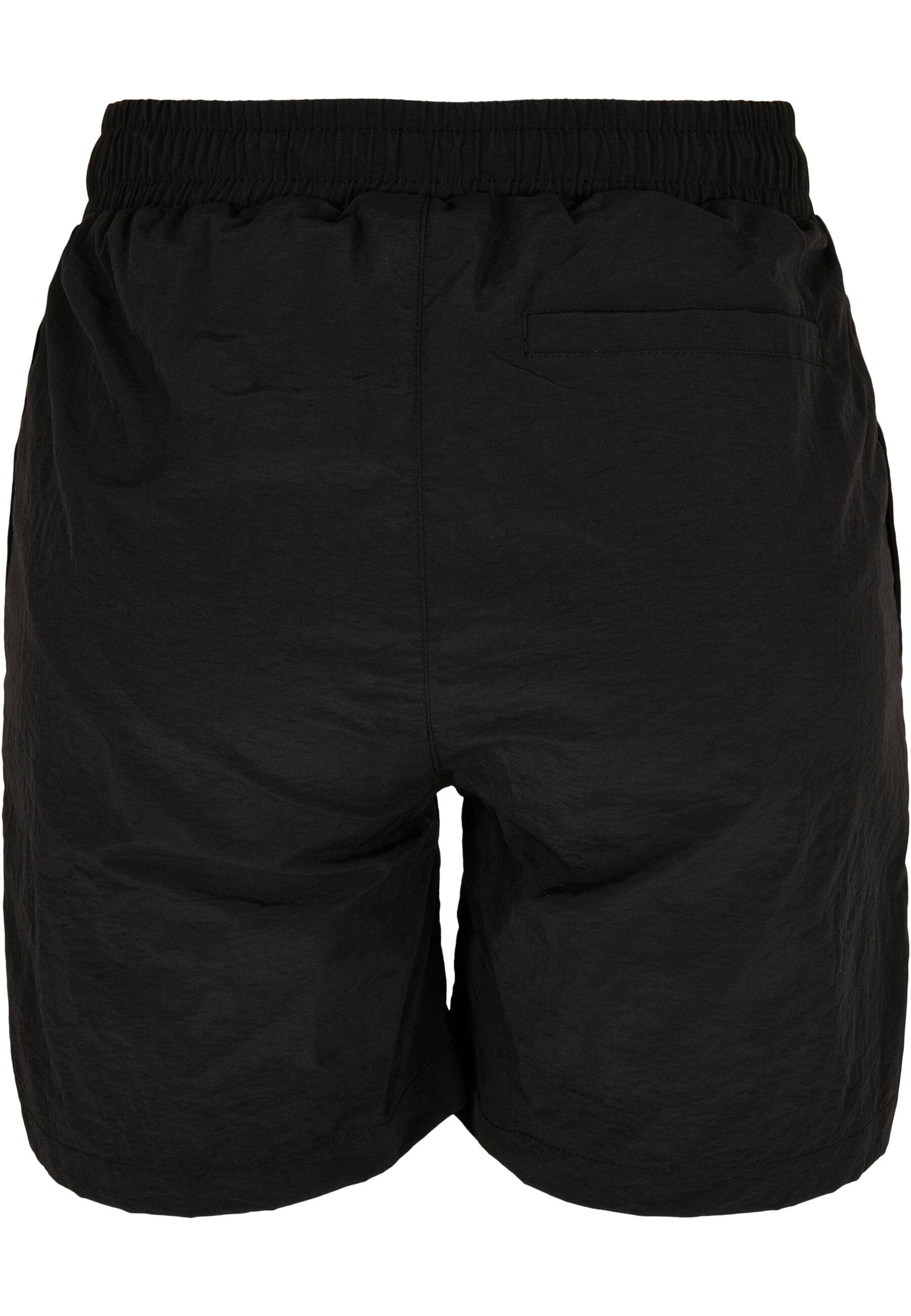 URBAN CLASSICS (1-tlg) Nylon Ladies Crinkle Stoffhose Shorts Damen black