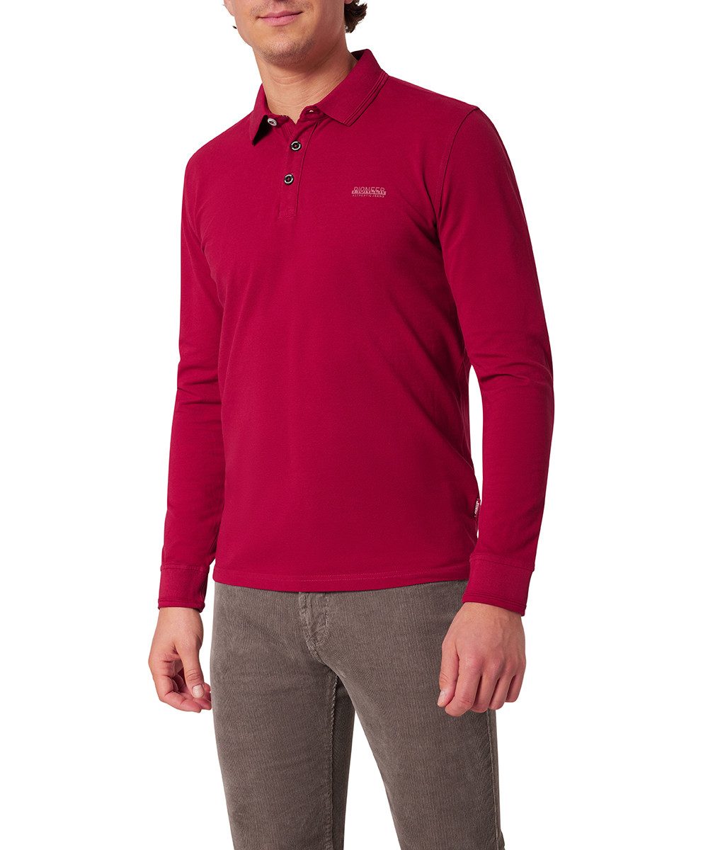 Pioneer Authentic Jeans Langarm-Poloshirt mit Kragen günstig online kaufen