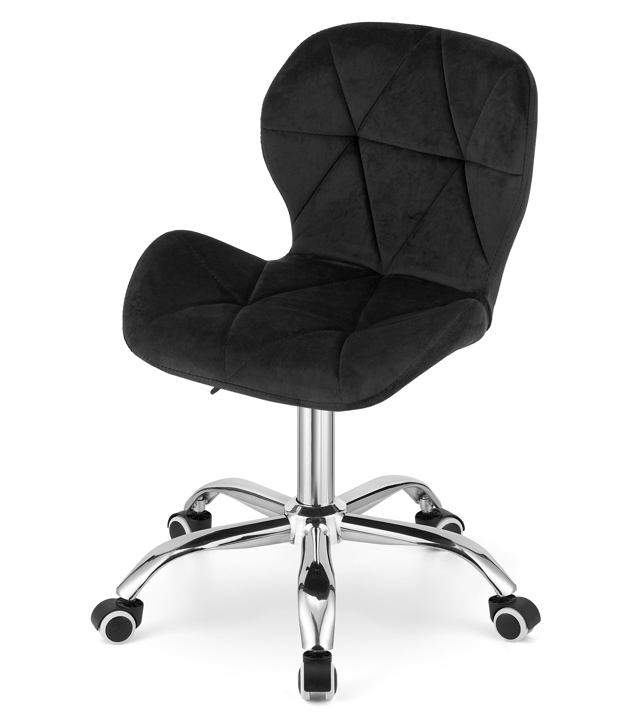 Home Collective Drehstuhl Schreibtischstuhl mit pneumatischer Verstellung (Perfekt für Kinderzimmer, Home Office und Studio), Samt mit Chromfuß und Gummirädern  – Bild 3 von 5