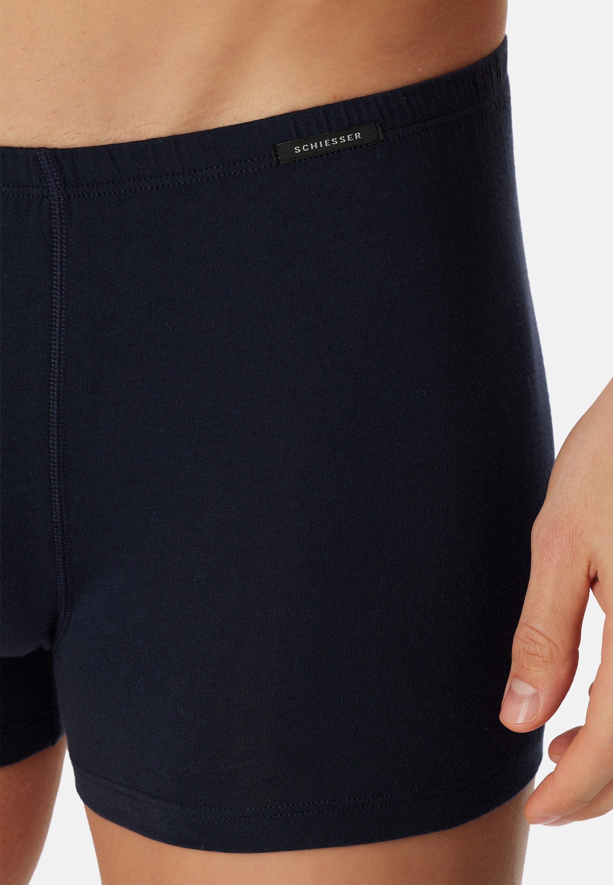 Schiesser Retro Boxer 6er Pack Cotton Essentials (Spar-Set, 6-St) Retro Short / Pant - Baumwolle - ohne Eingriff - Atmungsaktiv