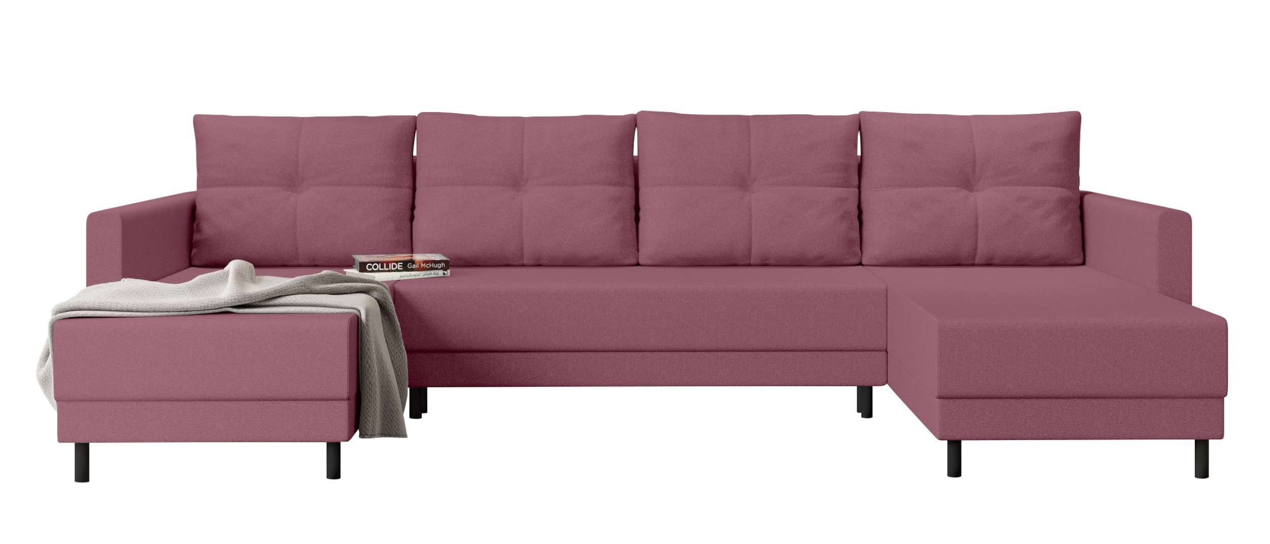 Sofa, mit Bettfunktion, Sitzkomfort, Selena, Eckcouch, U-Form, Bettkasten, mit Design Wohnlandschaft Stylefy Modern