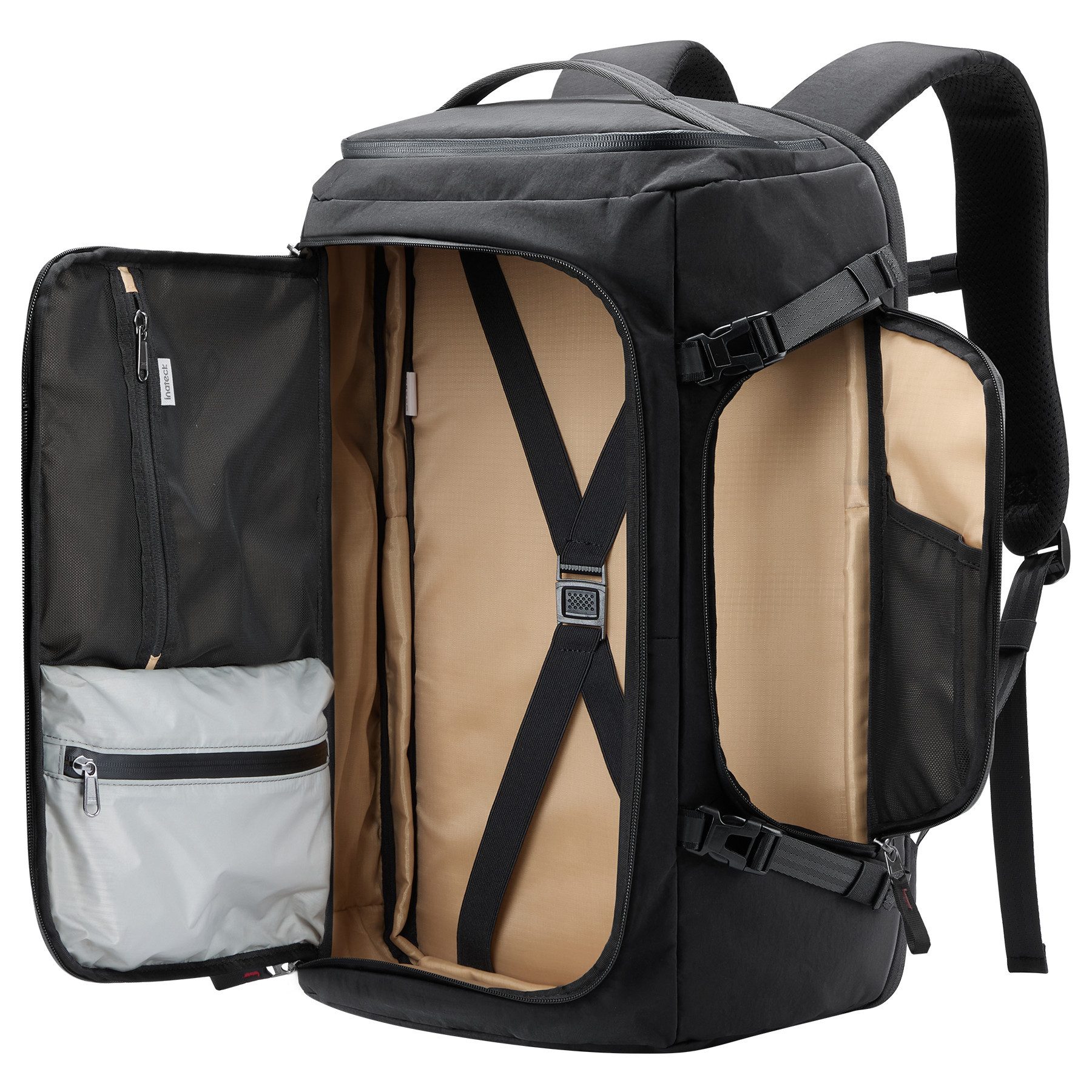 Inateck Laptoprucksack Leichter Reiserucksack Handgepäck Flugzeug Erweiterbar 36-43L, TSA Freundlich Große für 16 Zoll Laptop – Bild 2 von 5