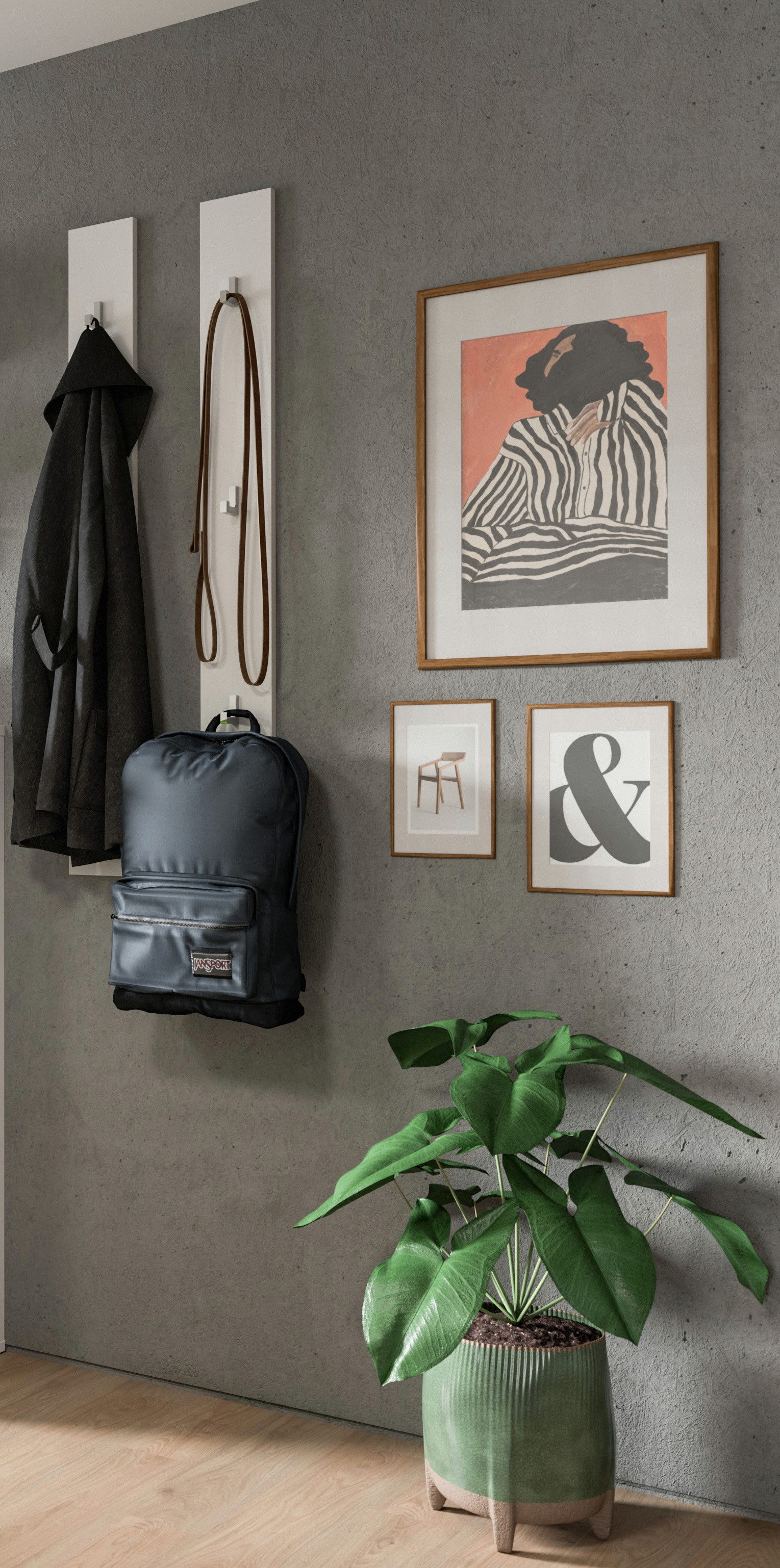 Home affaire Garderobenpaneel Trondheim Paneel 2er Set, Höhe 115 cm, 6 Haken,Garderobe, Flur, Diele – Bild 4 von 5
