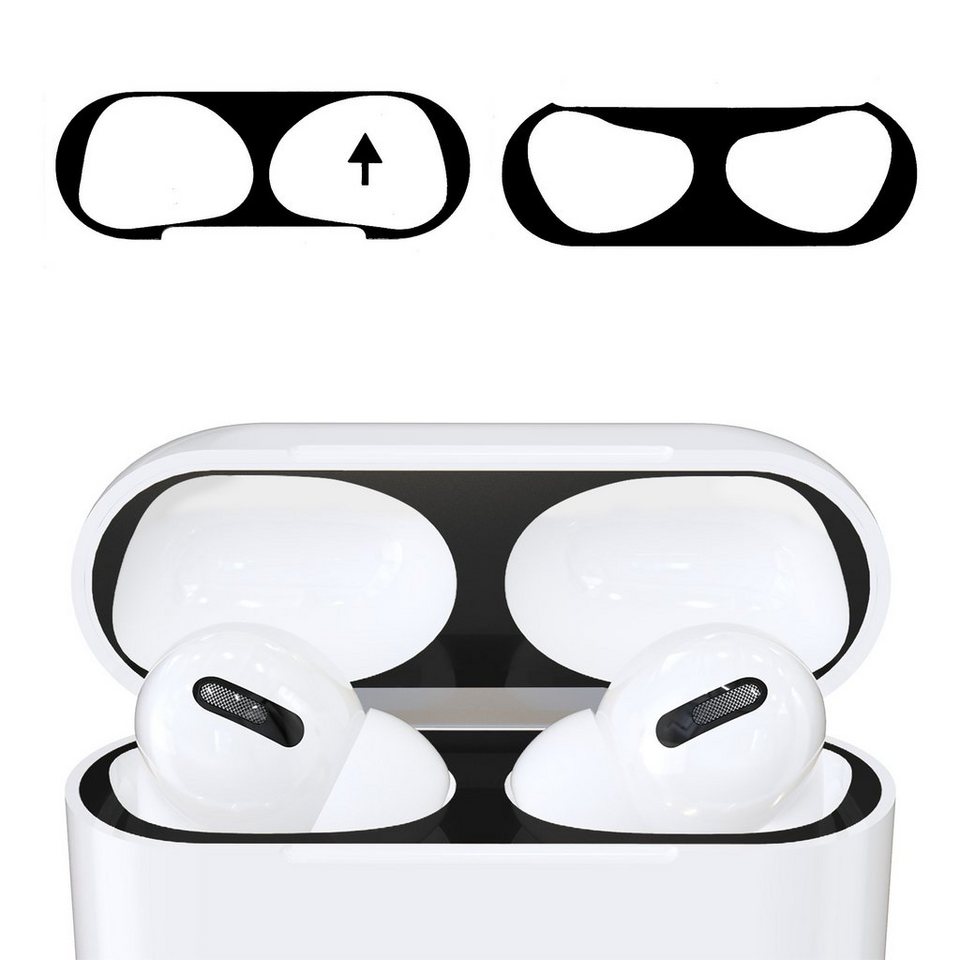 kwmobile Ersatzschutzkappen 2x Staubschutz Sticker für Apple AirPods 3,  Metallstaub Schutz Aufkleber