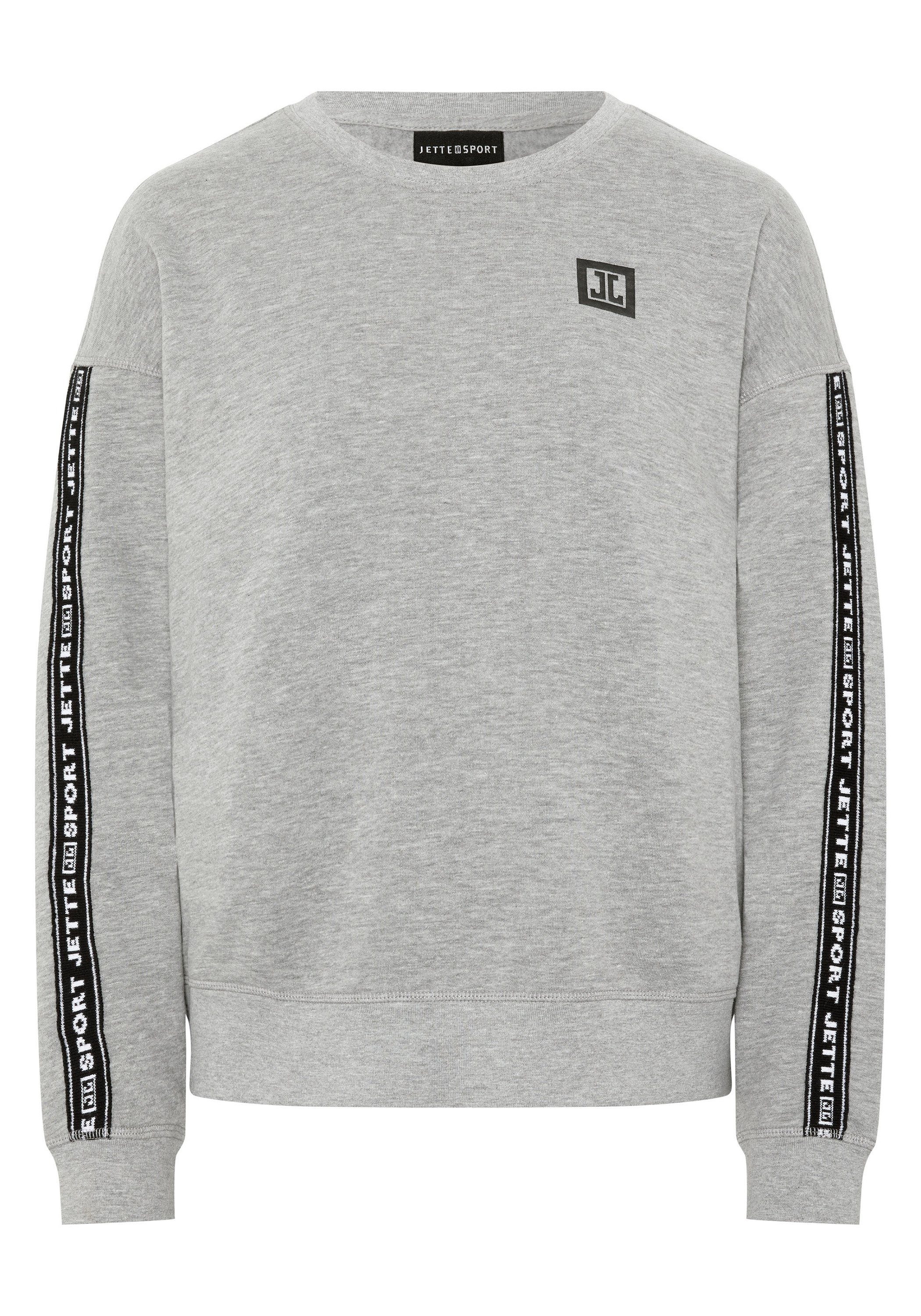 JETTE SPORT Sweatshirt im Label-Design 17-4402M Neutral Gray Melange