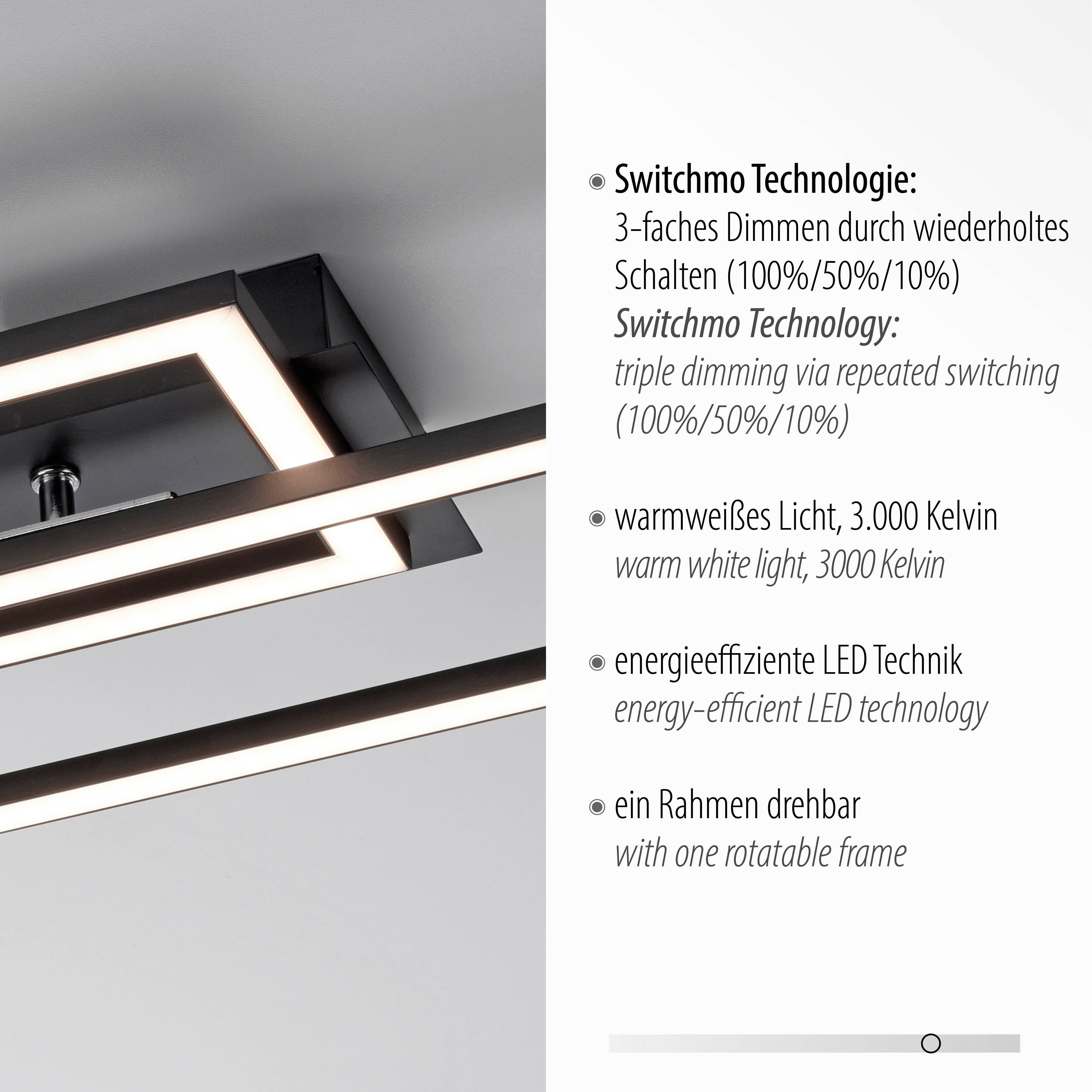 Deckenleuchte vom nach LED, LED Direkt Trennung Leuchten Netz fest IVEN, integriert, Switchmo, dimmbar, Memory, Warmweiß,