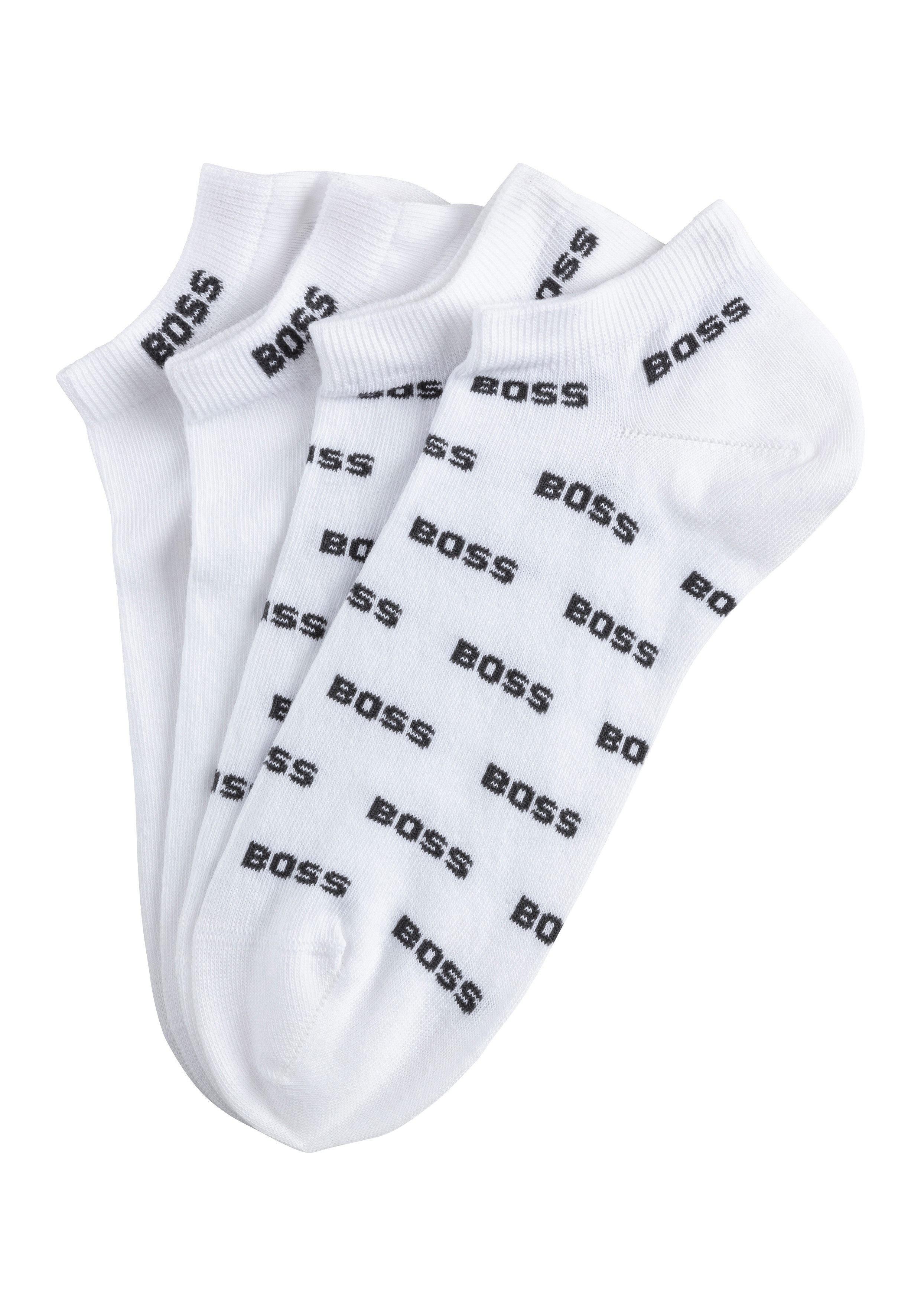 BOSS Freizeitsocken 2P AS Allover CC (Packung, 2er) mit Logostickereien