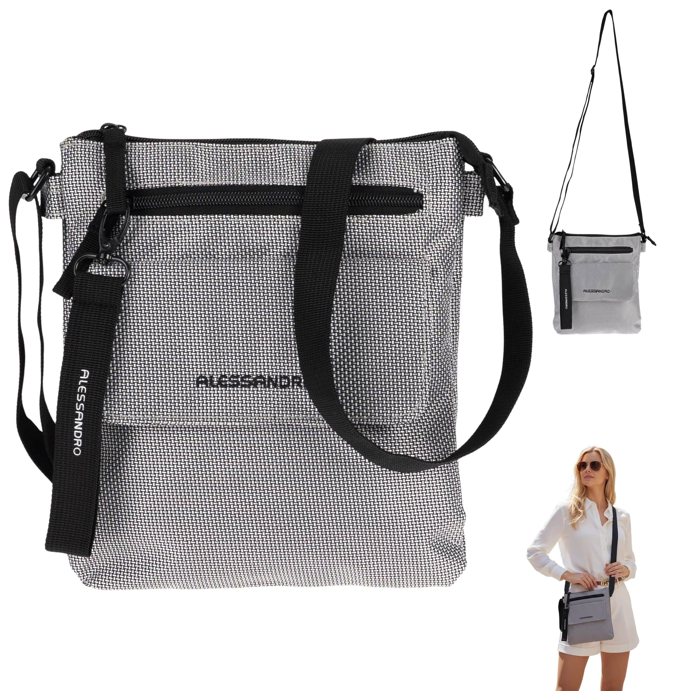 Alessandro Salvatore Handtasche Damen Umhängetasche Schultertasche 2 Hauptfächer, Freizeittasche Umhängetasche Tasche Mini 4292 + Etui