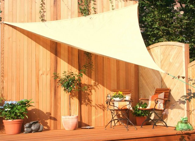 Floracord Sonnensegel Dreieckig Wasserdurchlässig 360 cm x 360 cm Weizen