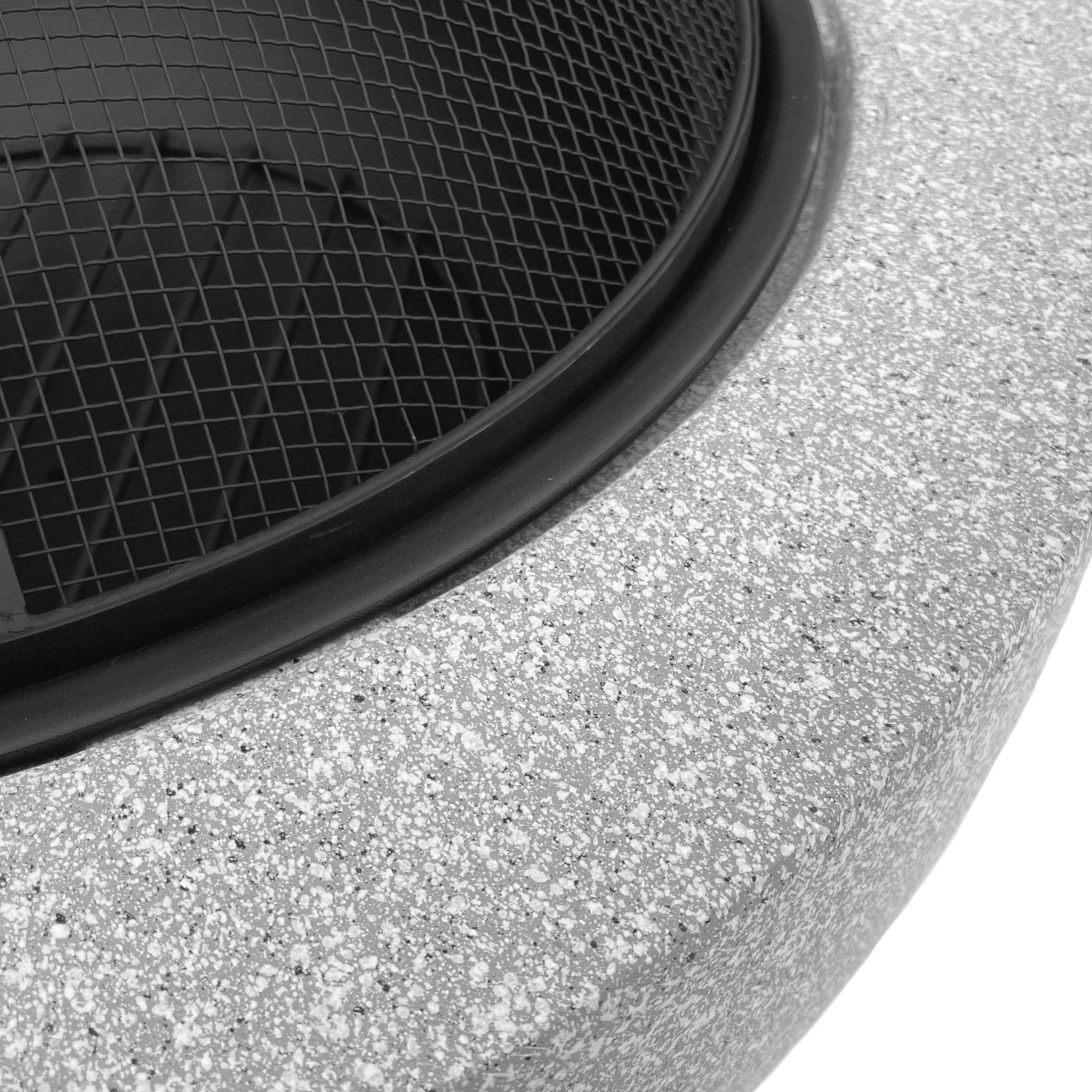 IC Gardenworld 2-in-1 Fire Bowl with Grill Function, Modern Fire Pit, incl. Grill Grate, Spark Screen, Can Be Used as a Grill or Fire Basket