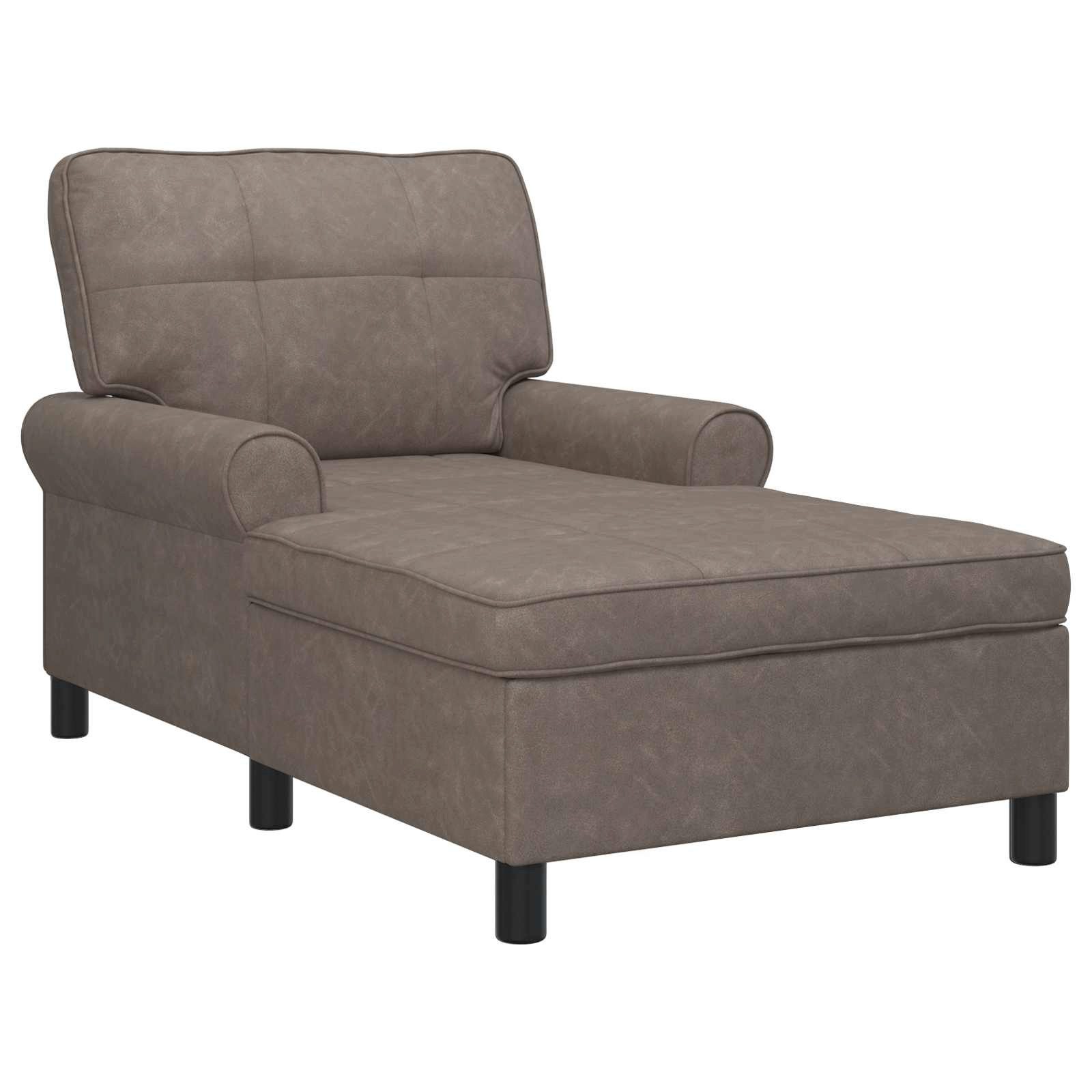 vidaXL Chaiselongue Lounge-Liege mit Kissen Grau 91 x 157 x 91 cm Kunstleder, 1 Teile