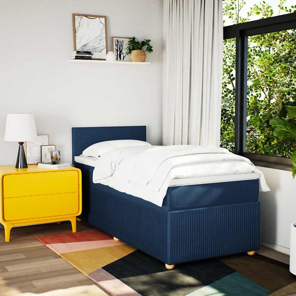vidaXL Bett Boxspringbett mit Matratze Blau günstig online kaufen