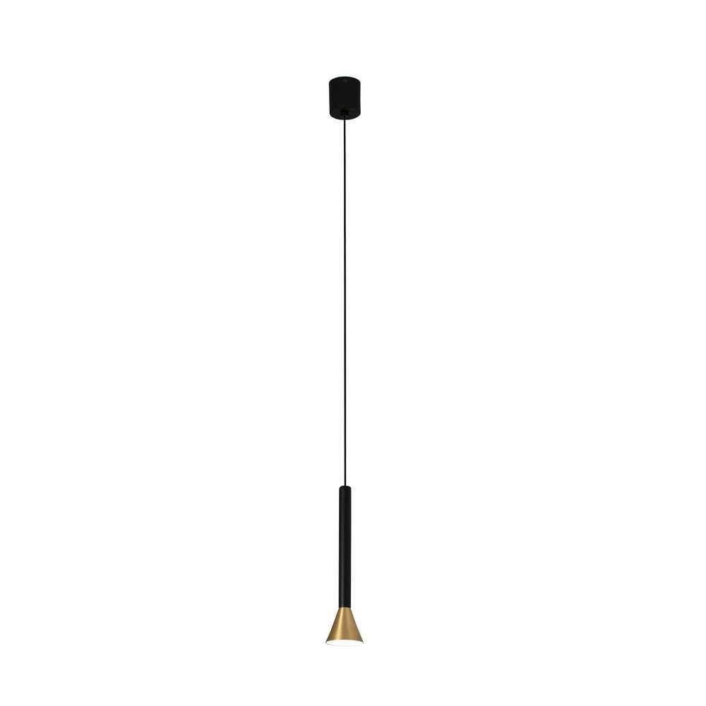 FARO Barcelona Pendelleuchte DANKA 6W 3000K Goldfarben-Satin, Schwarz Goldfarben-Satin, Schwarz