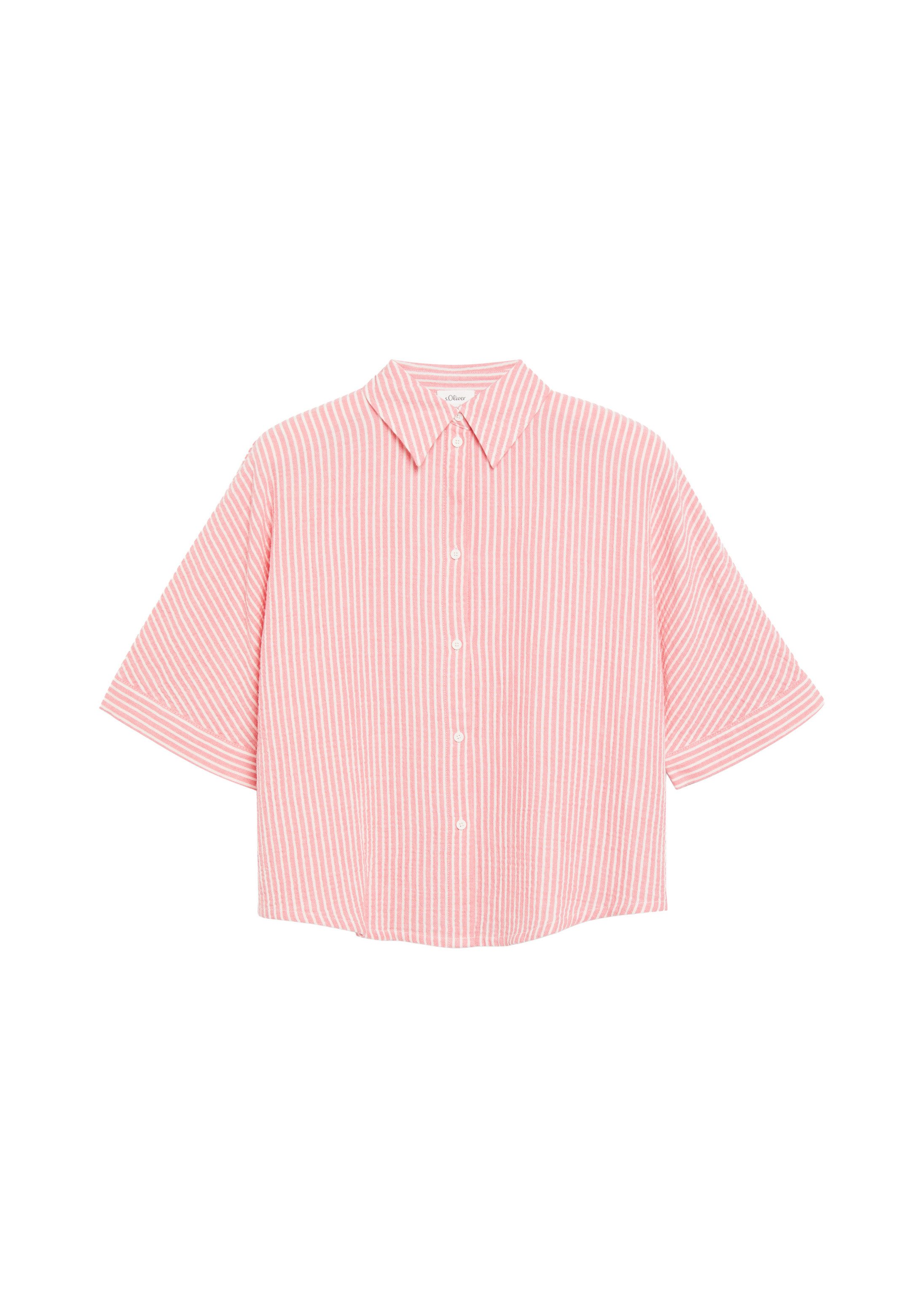 s.Oliver Kurzarmbluse Bluse Musselinbluse mit Fledermausärmeln