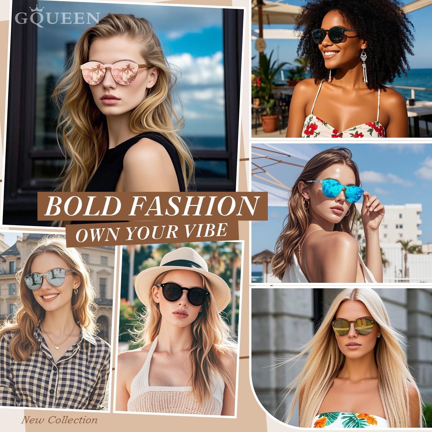 LuxusKollektion Sonnenbrille Sonnenbrille Damen Herren Verspiegelt Groß Rund UV400 Gold Rosa
