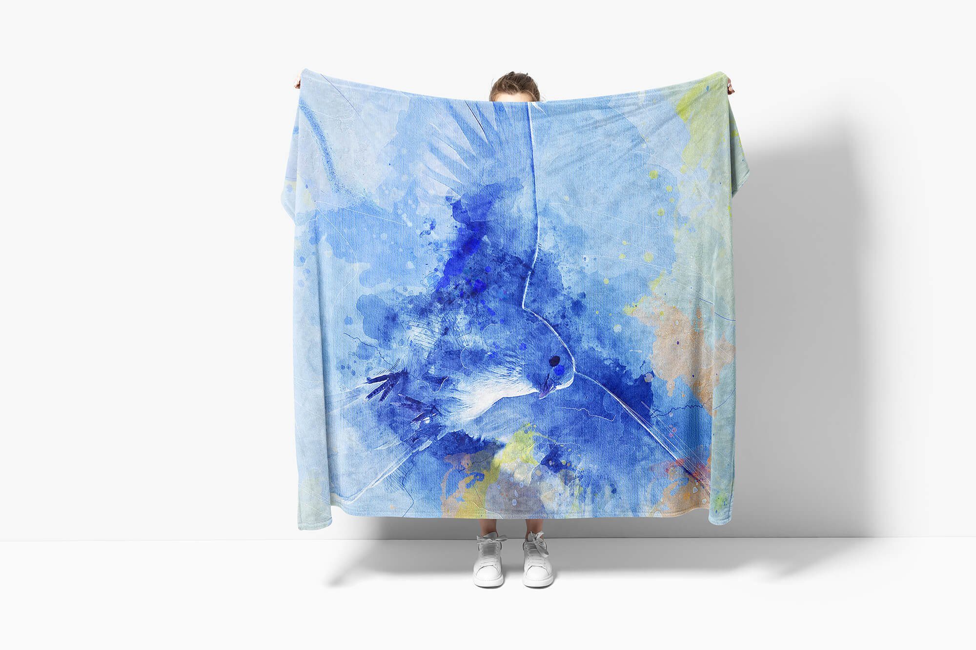 Handtuch Art Tier Handtücher Baumwolle-Polyester-Mix Strandhandtuch Serie Peace Saunatuch Kuscheldecke Sinus Motiv, (1-St), Handtuch SplashArt Kunstvoll
