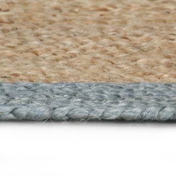 Teppich Handgefertigt Jute mit Olivgrünem Rand 90 cm, furnicato, Runde