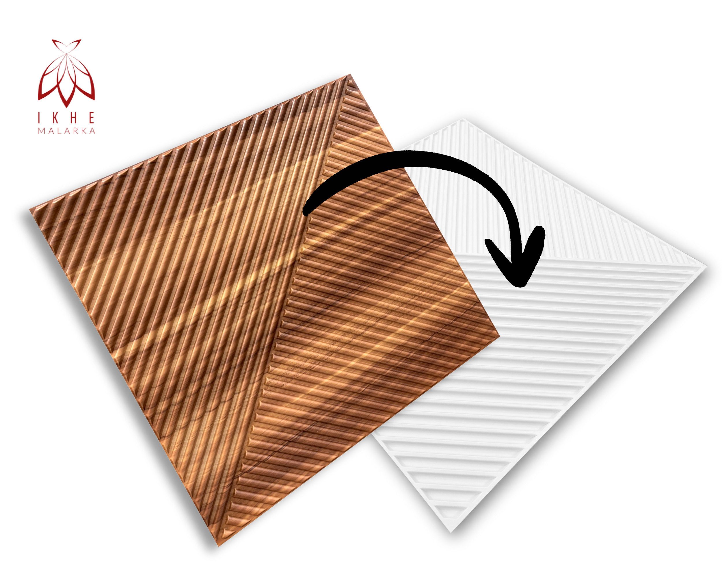 IKHEMalarka 3D Wandpaneel 3D Paneele PVC Kunststoffpaneele, BxL: 50,00x50,00 cm, 0,25 qm, (1 Stück, 3D Wandpaneele Deckenpaneele) hochwertige & harte PVC 3D Platten Wand & Decke