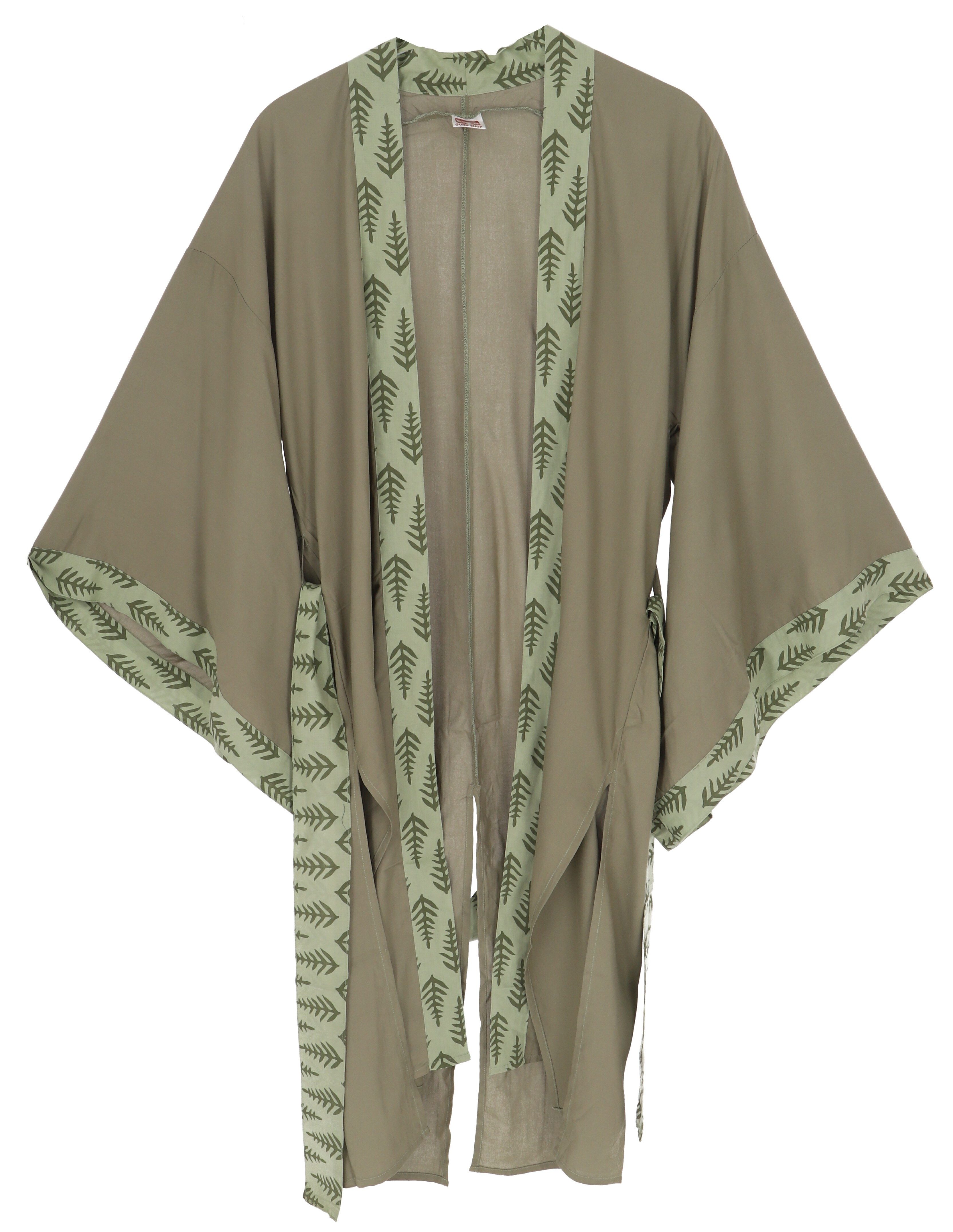 Guru-Shop Kimono Leichter Kimono mit Bordüre, günstig online kaufen