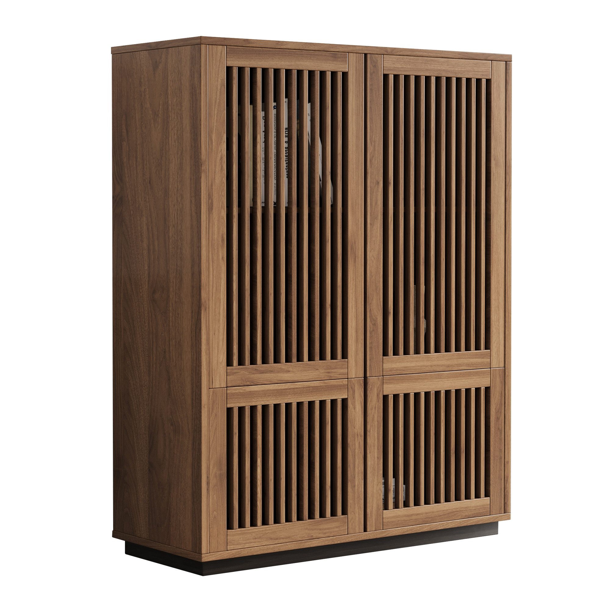 oleyluckidea Sideboard Küchenschrank Nussbaum, Lamellentüren, Sideboard, Vi günstig online kaufen