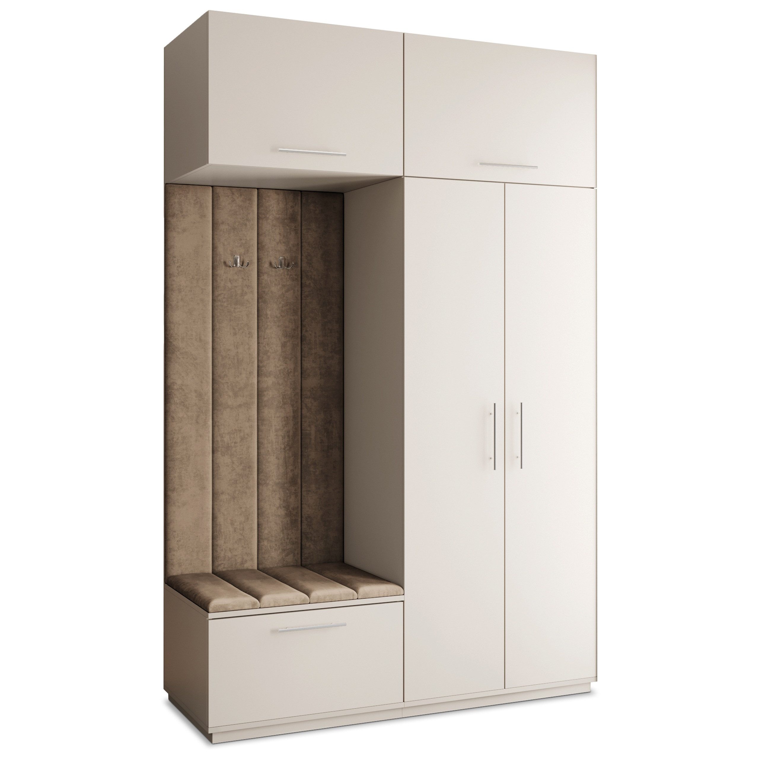 Masseno Garderobenschrank REMA 150 x 240 cm Garderoben-Set mit 2 Türen Kaschmir