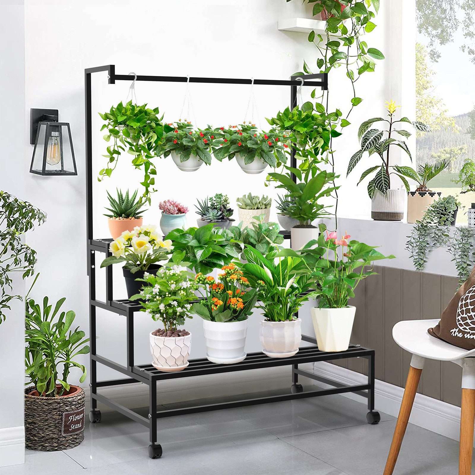 BTTO Blumenständer Pflanzenständer Metall mit 3 günstig online kaufen